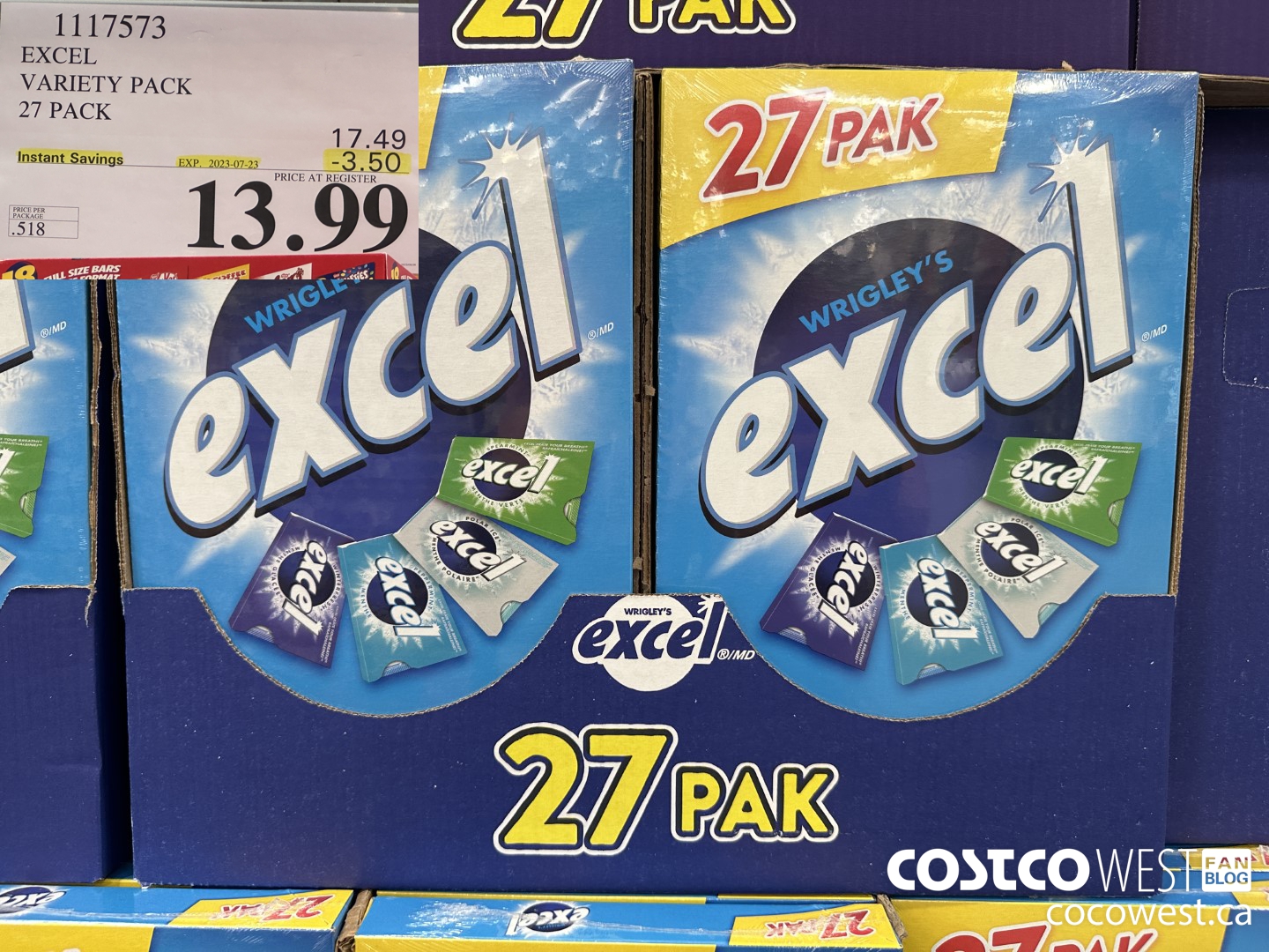 1117573 EXCEL VARIETY PACK 27 PACK ($3.50 INSTANT SAVINGS EXPIRES ON 2023-07-23) $13.99