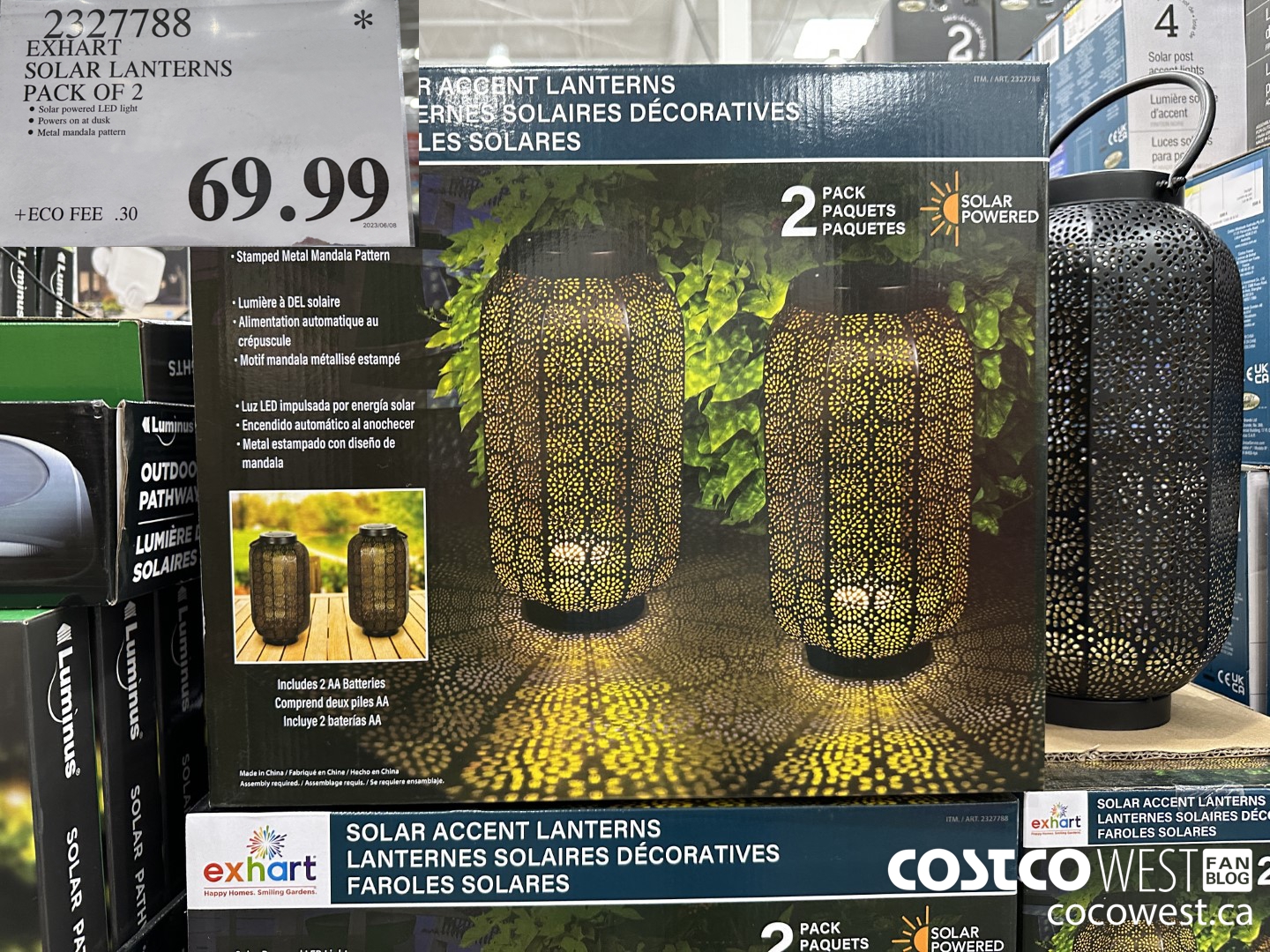 2327788 EXHART SOLAR LANTERNS PACK OF 2 $69.99