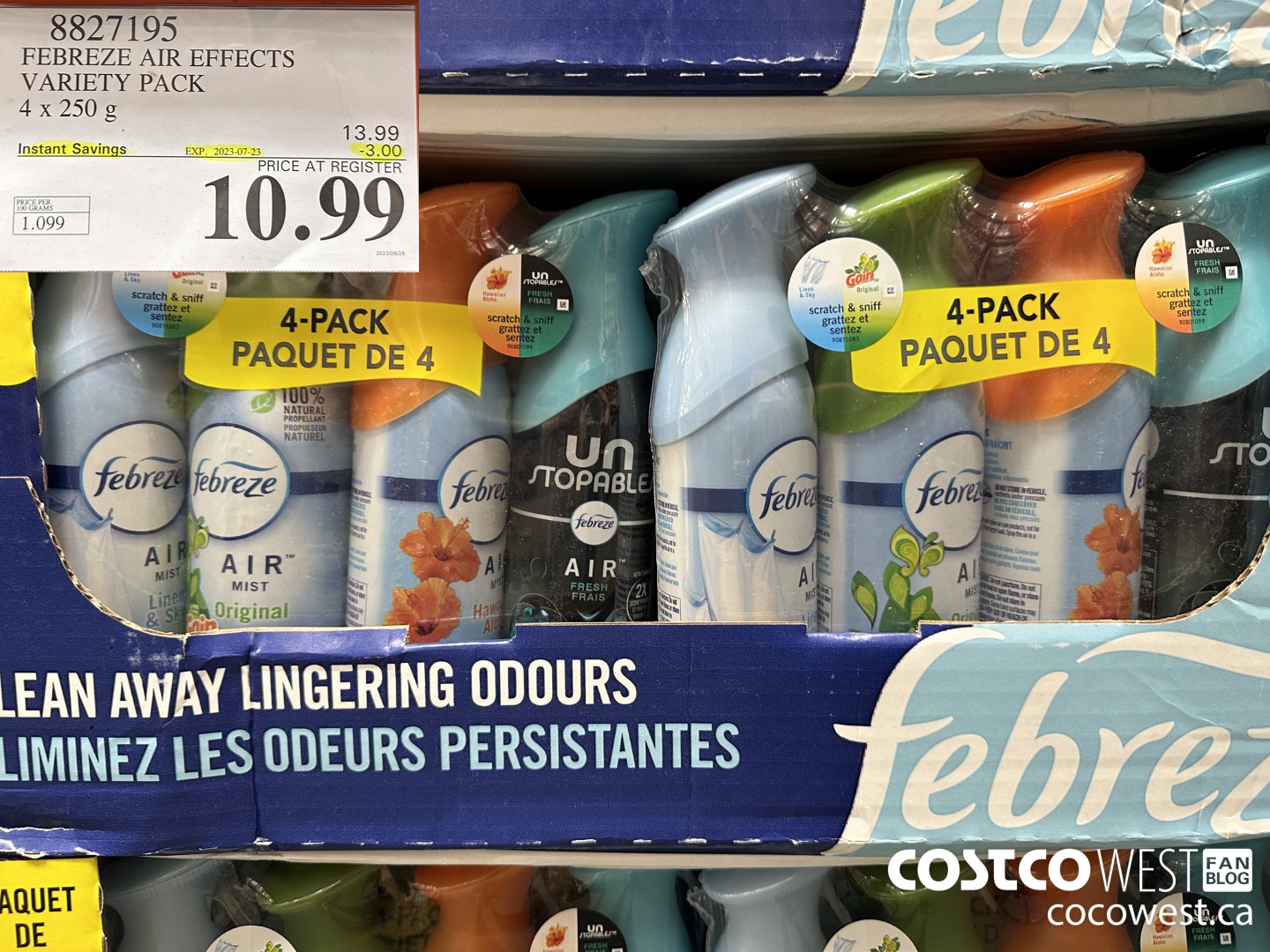 8827195 FEBREZE AIR EFFECTS VARIETY PACK 4 x 250 g ($3.00 INSTANT SAVINGS EXPIRES ON 2023-07-23) $10.99