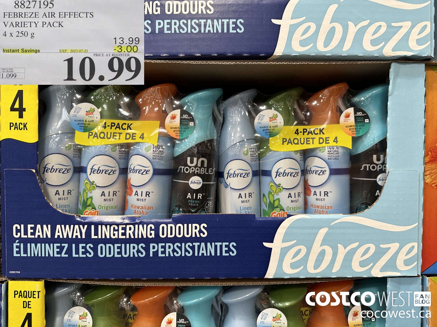8827195 FEBREZE AIR EFFECTS VARIETY PACK 4 x 250 g ($3.00 INSTANT SAVINGS EXPIRES ON 2023-07-23) $10.99