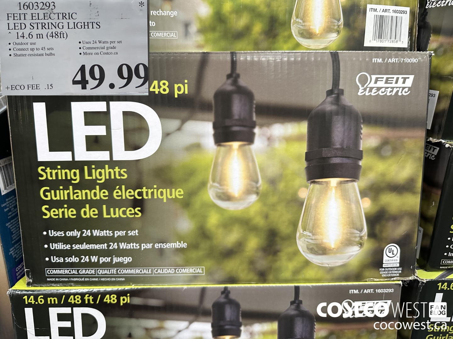 1603293 FEIT ELECTRIC LED STRING LIGHTS 14.6 M (48FT) $49.99