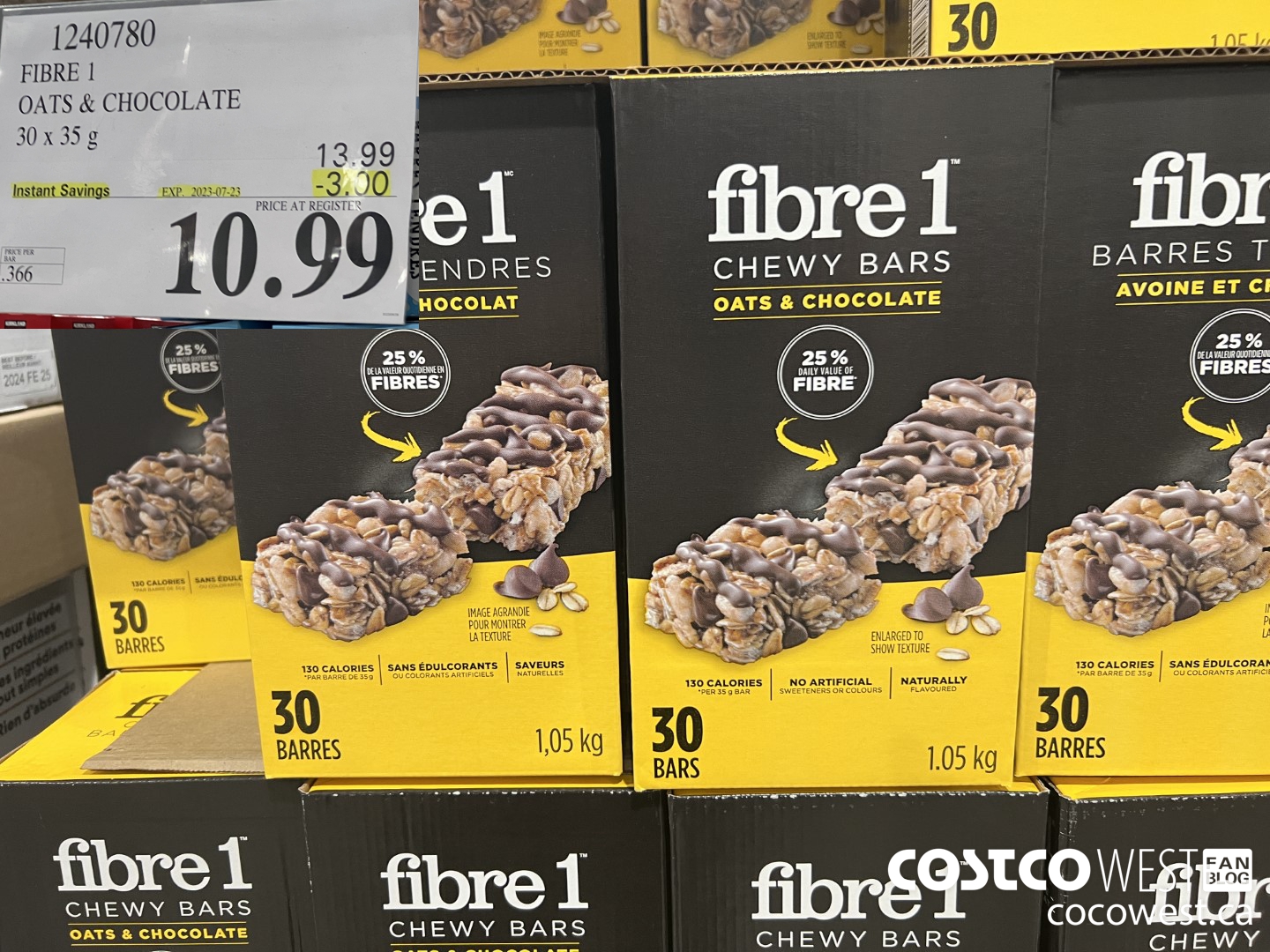 1240780 FIBRE 1 OATS & CHOCOLATE 30 X 35 G ($3.00 INSTANT SAVINGS EXPIRES ON 2023-07-23) $10.99