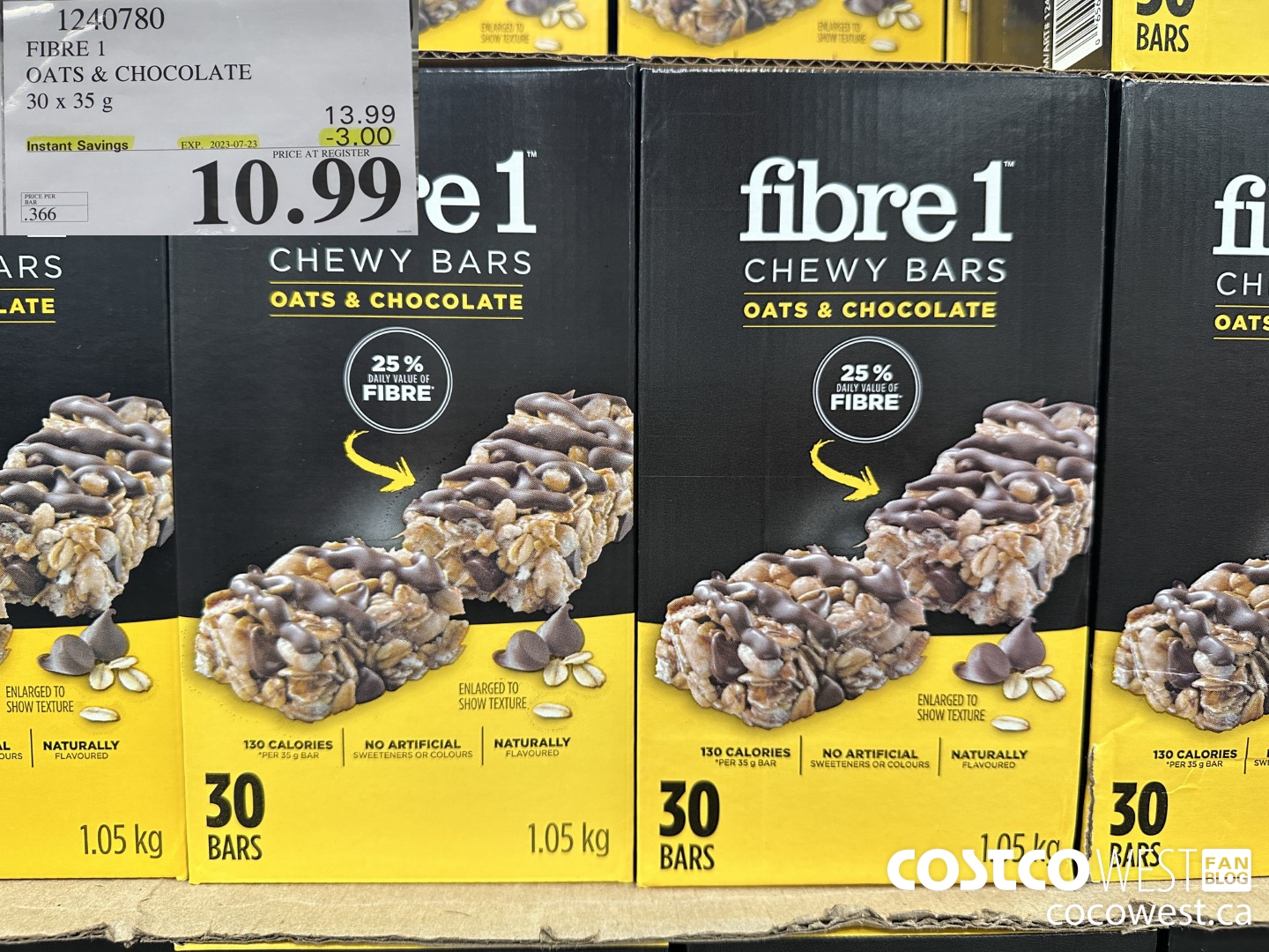 1240780 FIBRE 1 OATS & CHOCOLATE 30 X 35 G ($3.00 INSTANT SAVINGS EXPIRES ON 2023-07-23) $10.99