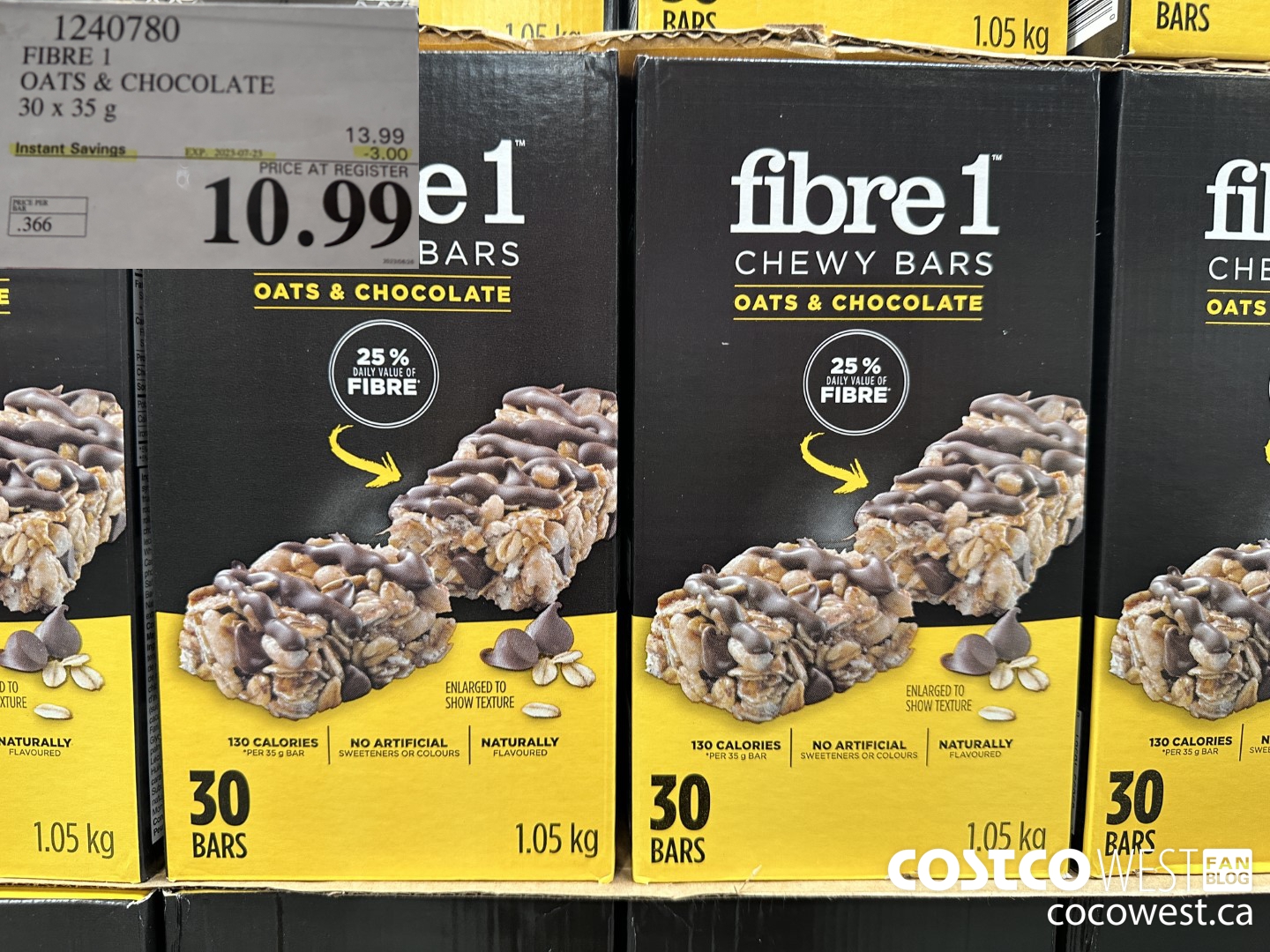1240780 FIBRE 1 OATS & CHOCOLATE 30 X 35 G ($3.00 INSTANT SAVINGS EXPIRES ON 2023-07-23) $10.99