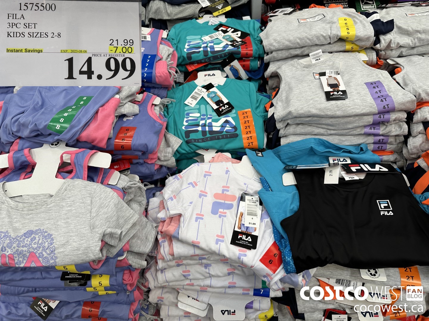 1575500 FILA 3PC SET KIDS SIZES 2-8 ($7.00 INSTANT SAVINGS EXPIRES ON 2023-08-06) $14.99