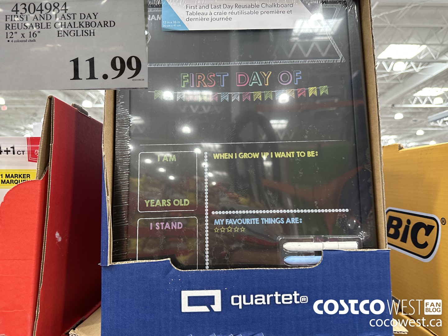 4304984 FIRST AND LAST DAY REUSABLE CHALKBOARD 12