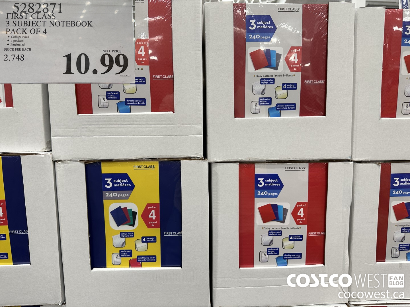 5282871 FIRST CLASS 3 SUBJECT NOTEBOOK PACK OF 4 $10.99