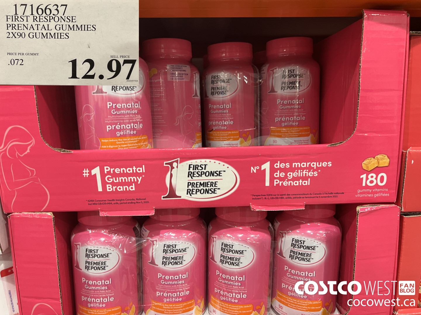 1716637 FIRST RESPONSE PRENATAL GUMMIES 2X90 GUMMIES $12.97