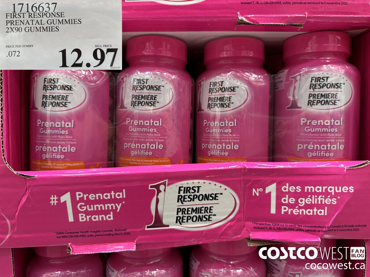 1716637 FIRST RESPONSE PRENATAL GUMMIES 2X90 GUMMIES $12.97