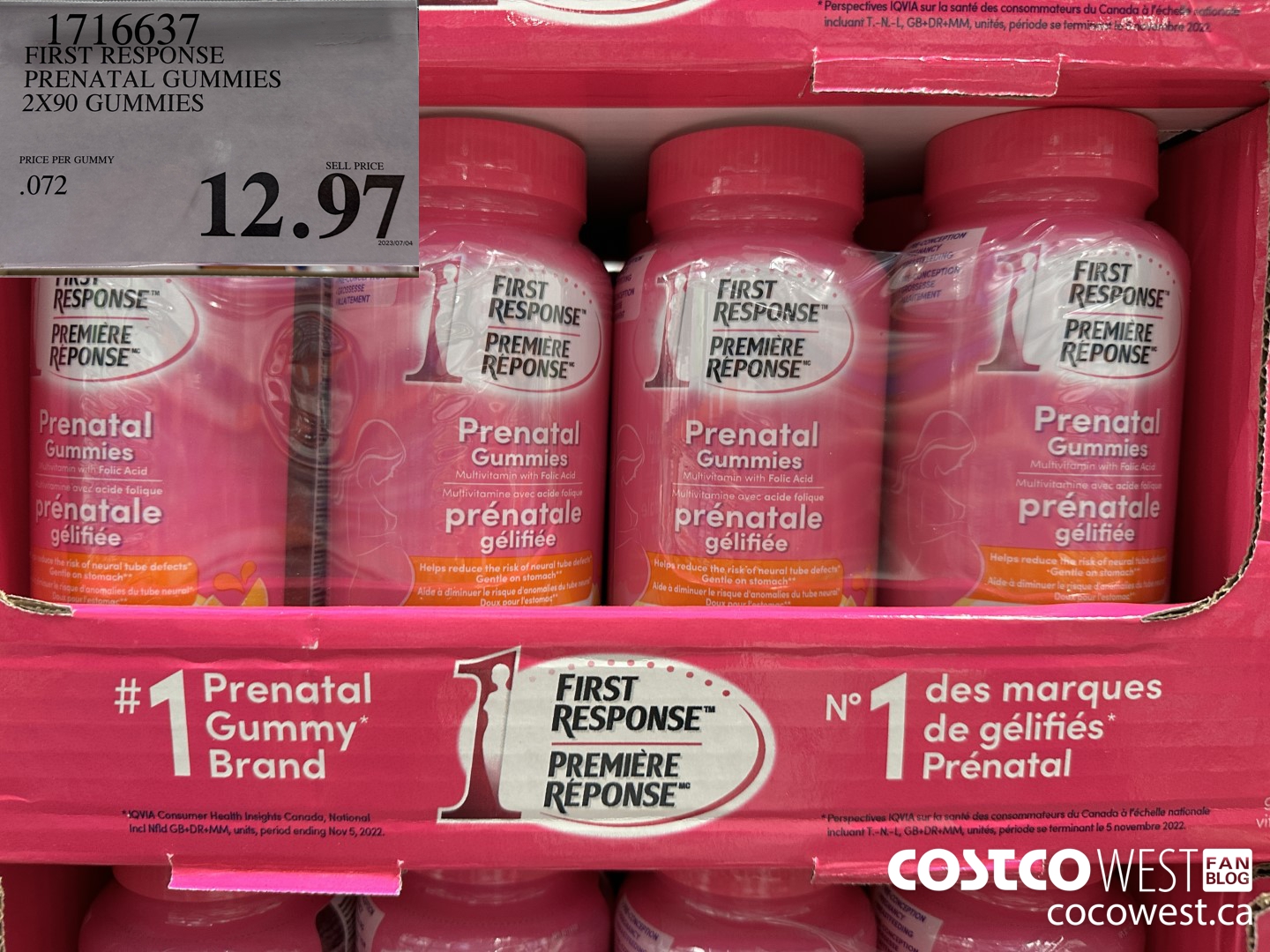 1716637 FIRST RESPONSE PRENATAL GUMMIES 2X90 GUMMIES $12.97