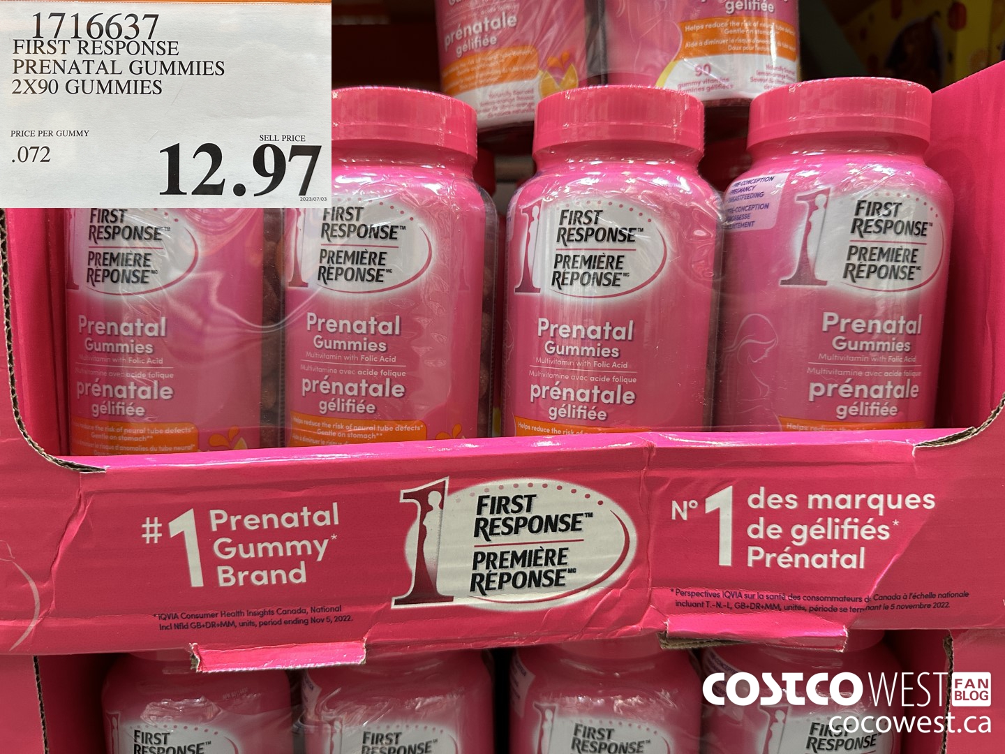 1716637 FIRST RESPONSE PRENATAL GUMMIES 2X90 GUMMIES $12.97