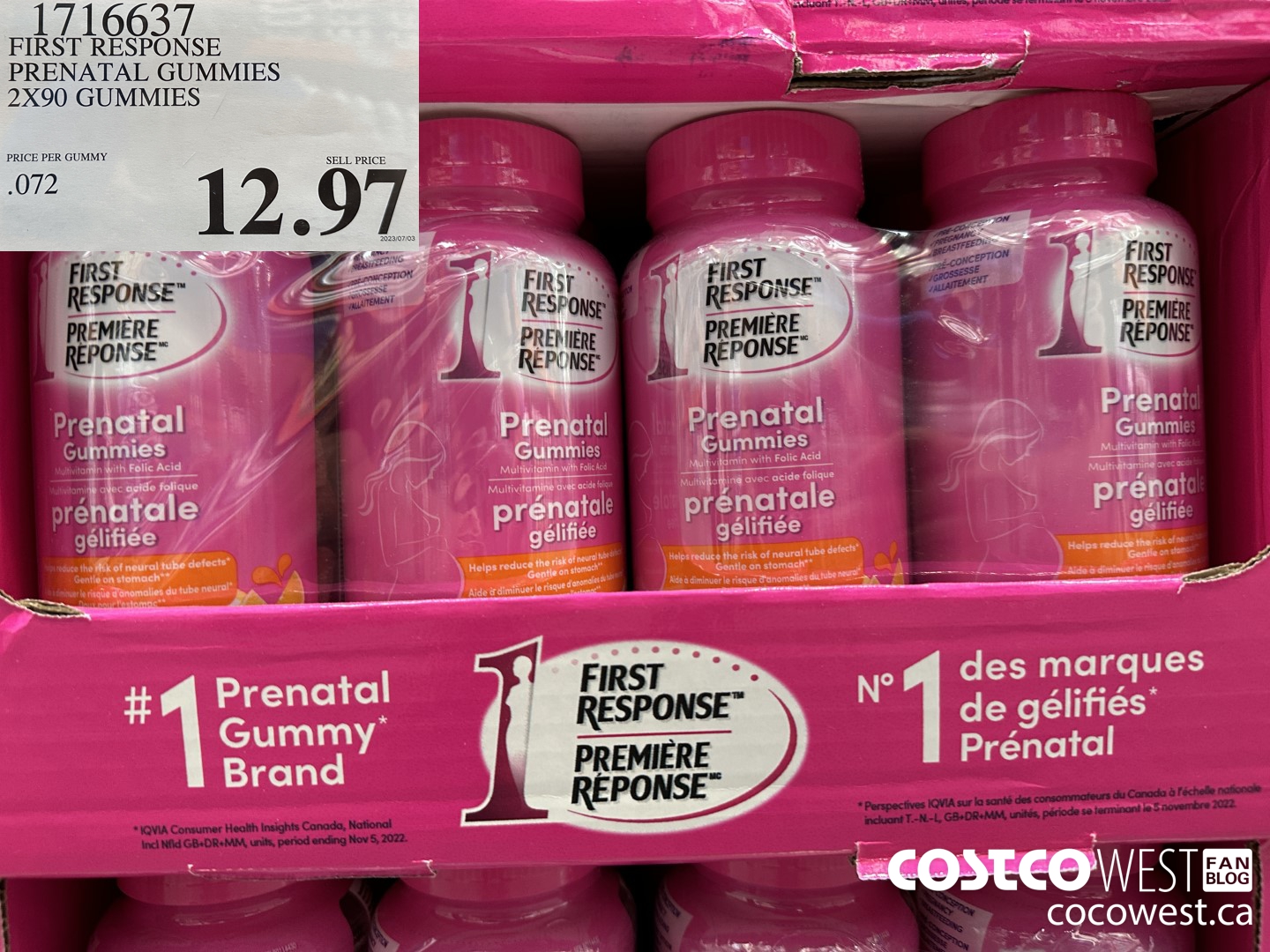 1716637 FIRST RESPONSE PRENATAL GUMMIES 2X90 GUMMIES $12.97