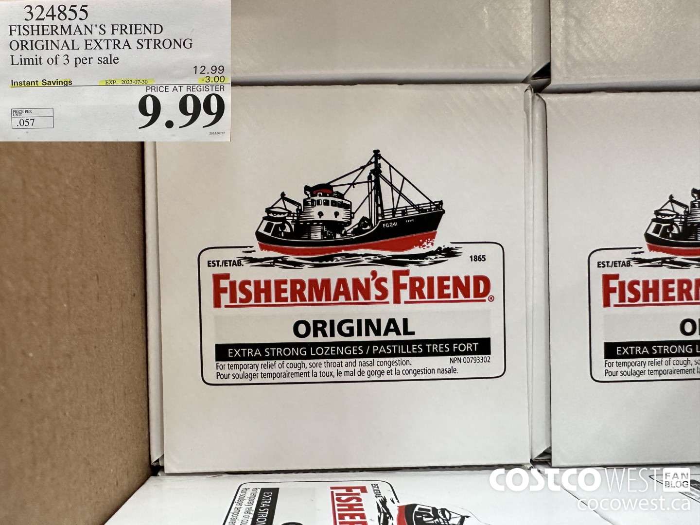 324855 FISHERMAN'S FRIEND ORIGINAL EXTRA STRONG ($3.00 INSTANT SAVINGS EXPIRES ON 2023-07-30) $9.99