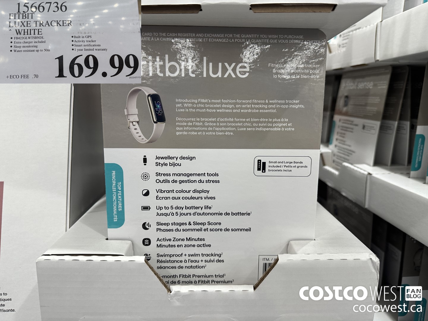 1566736 FITBIT LUXE TRACKER WHITE $169.99