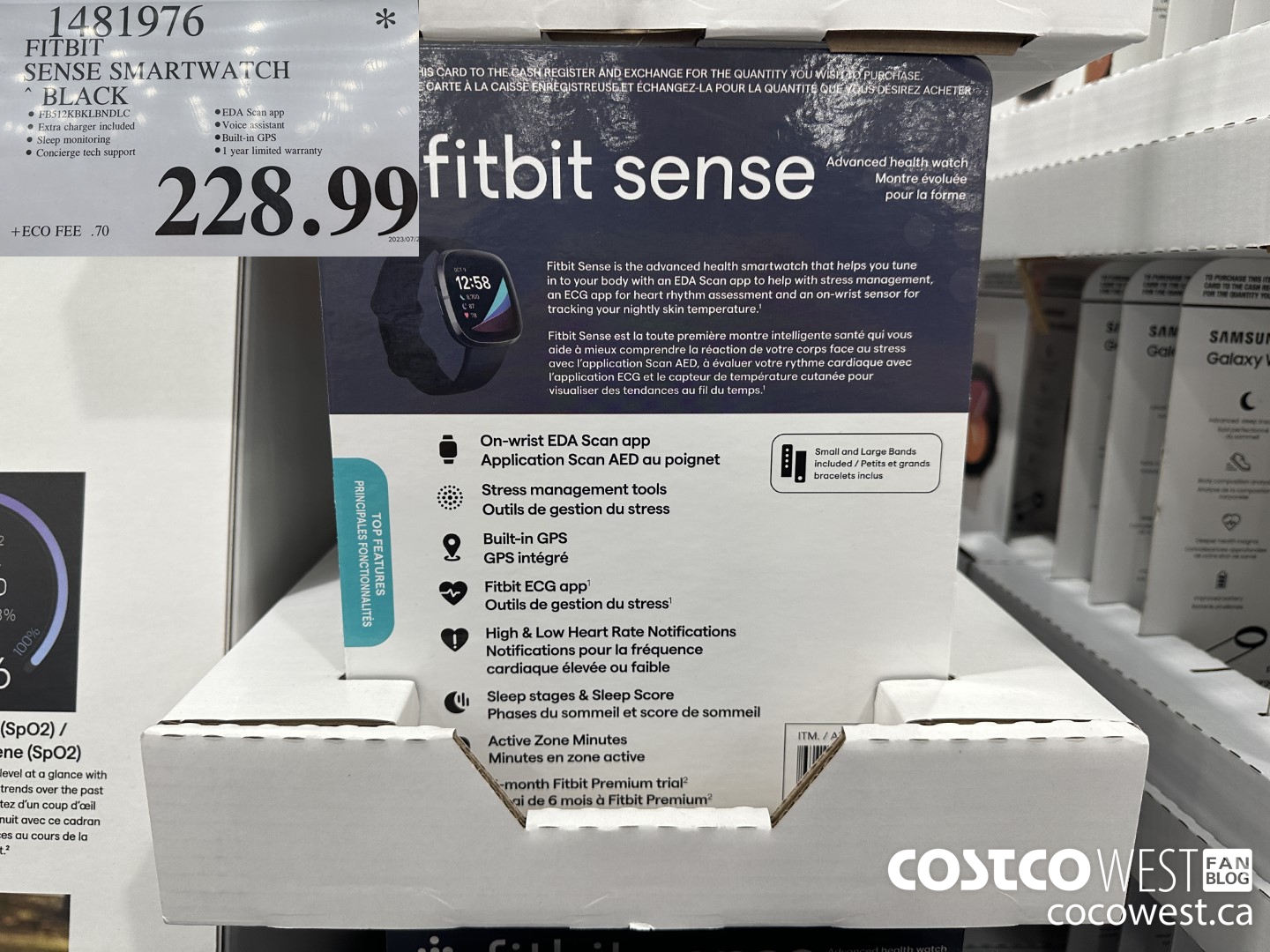 1481976 FITBIT SENSE SMART WATCH BLACK $228.99