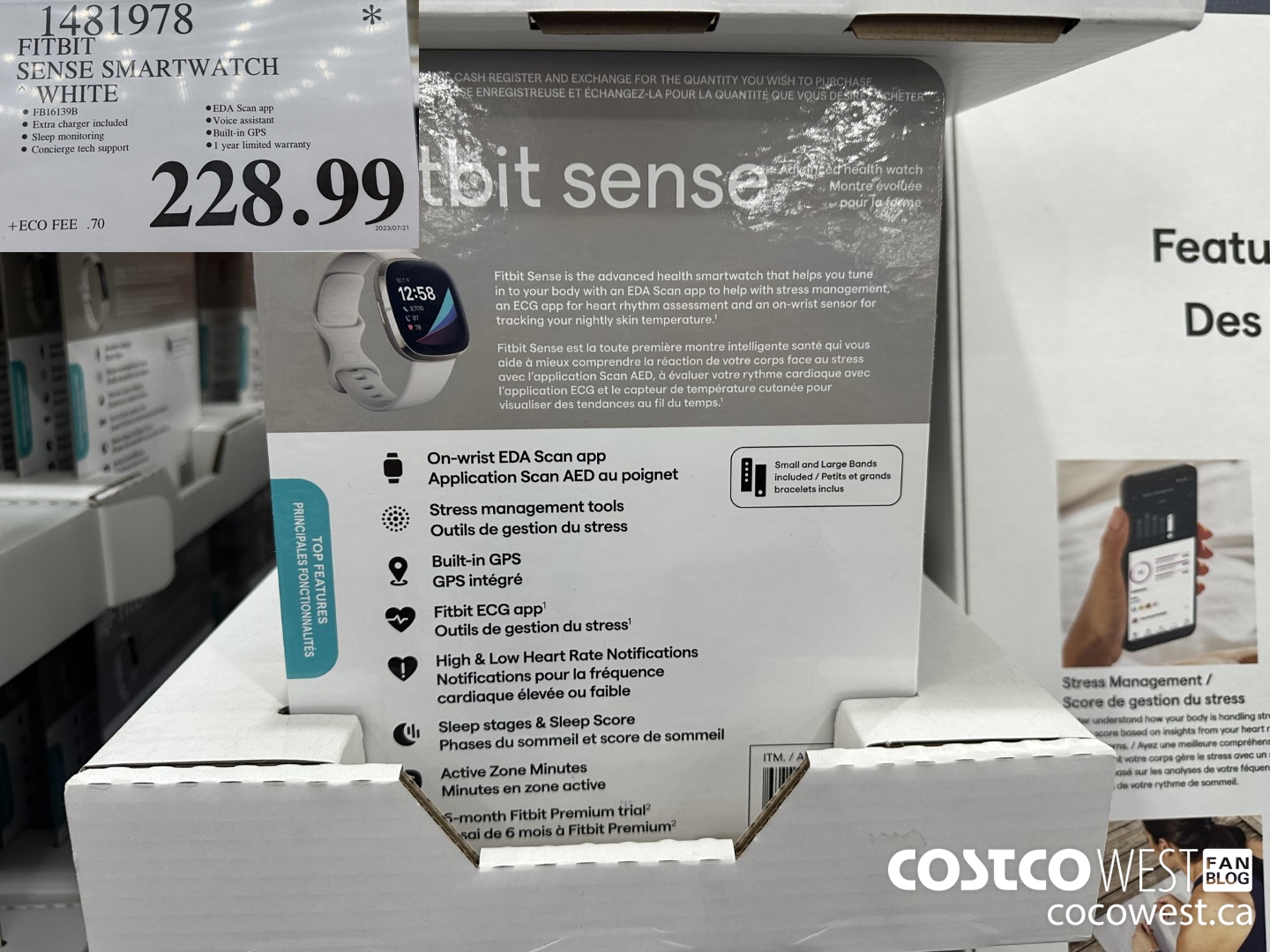 1481978 FITBIT SENSE SMART WATCH WHITE $228.99