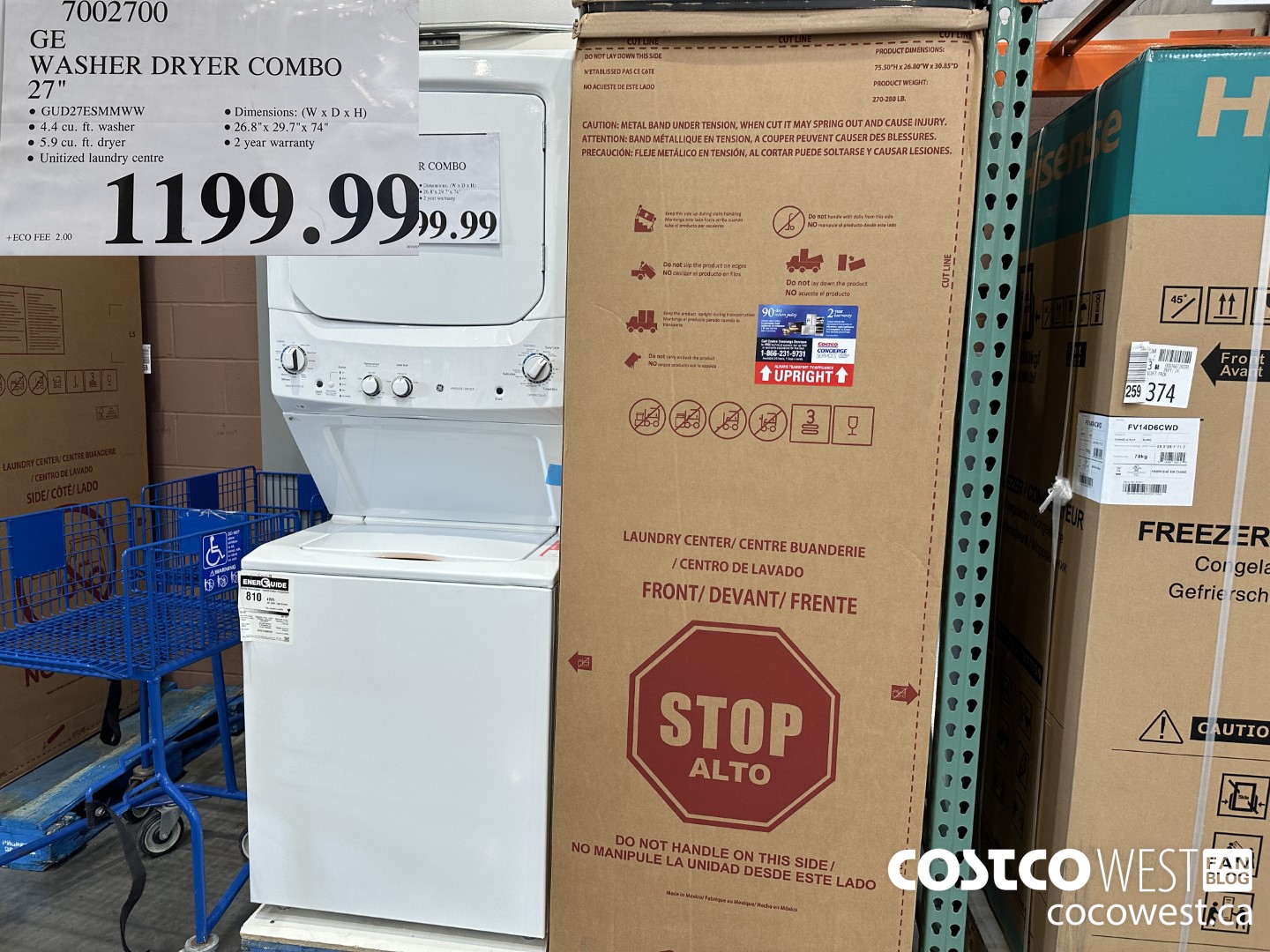 7002700 GE WASHER DRYER COMBO 27