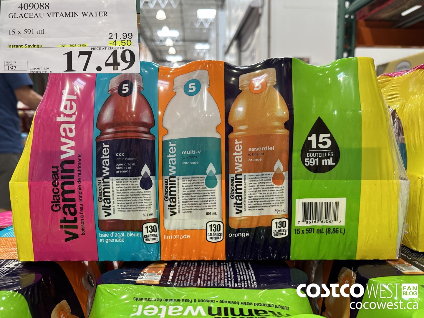 409088 GLACEAU VITAMIN WATER 15 x 591 ml ($4.50 INSTANT SAVINGS EXPIRES ON 2023-08-06) $17.49