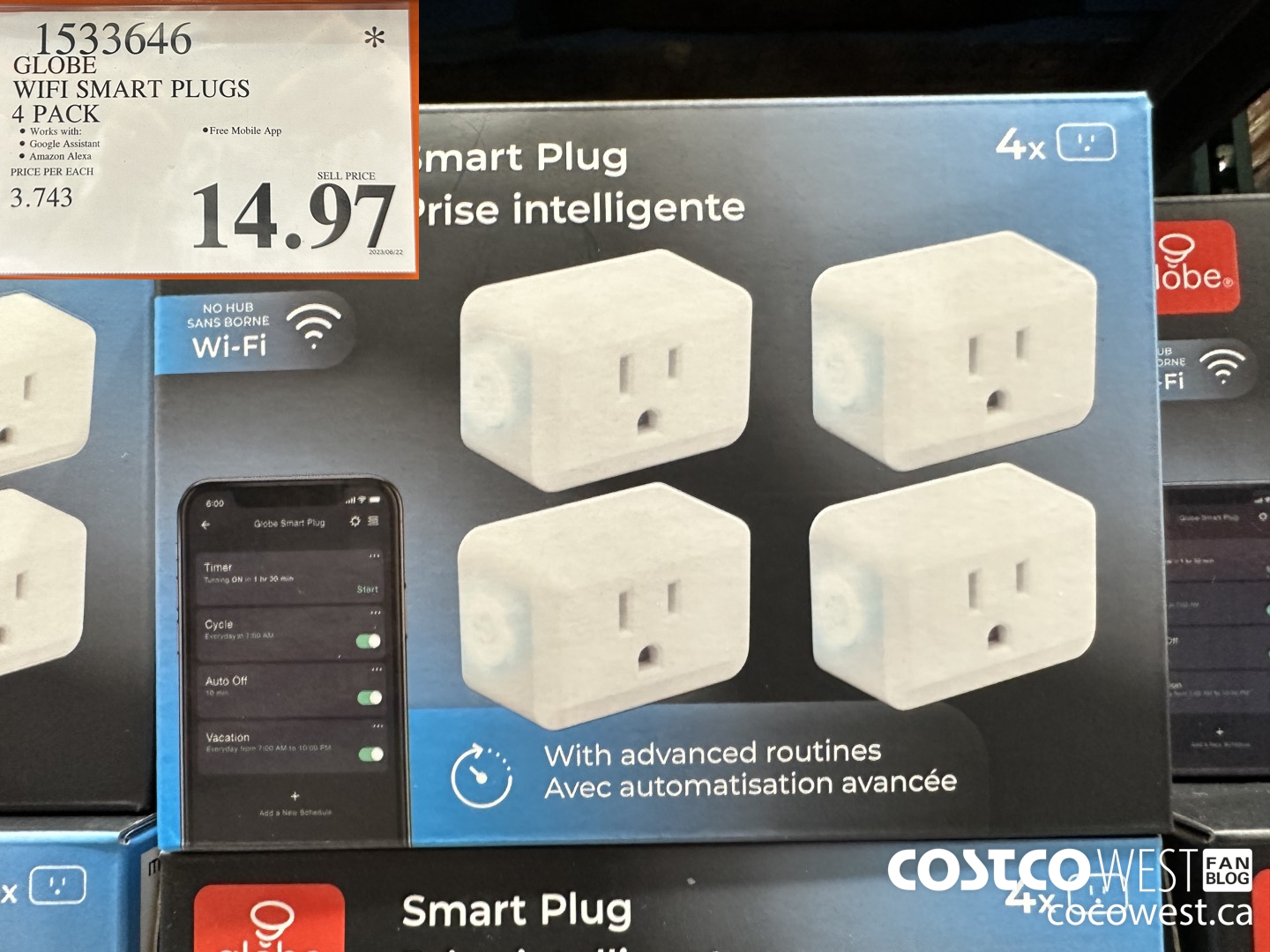 1533646 GLOBE WIFI SMART PLUGS 4 PACK $14.97