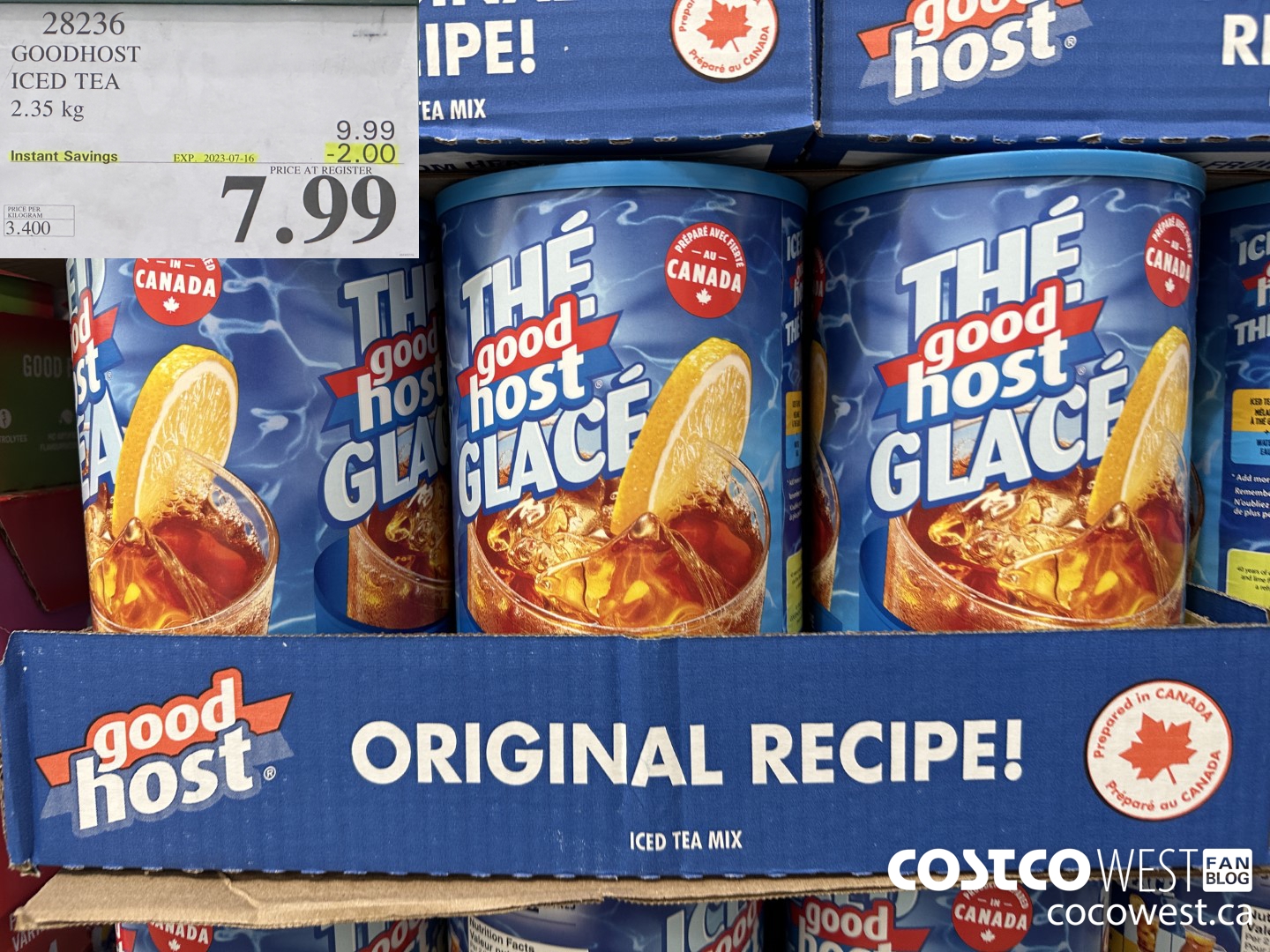 28236 GOODHOST ICED TEA 2.35 kg ($2.00 INSTANT SAVINGS EXPIRES ON 2023-07-16) $7.99