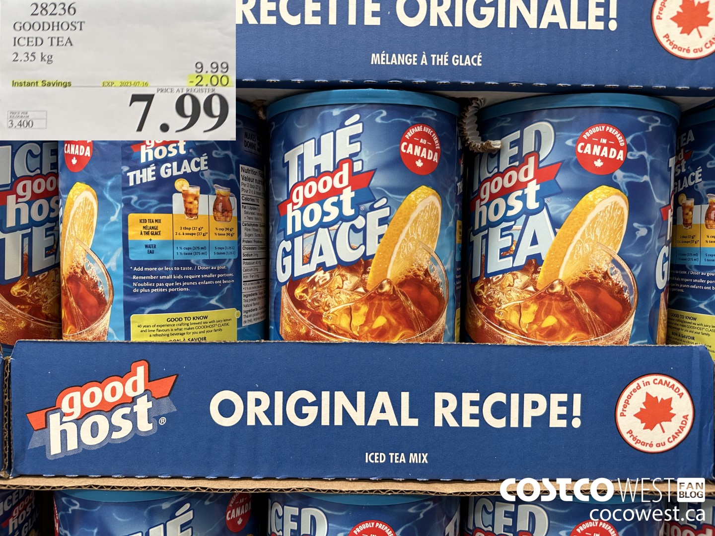 28236 GOODHOST ICED TEA 2.35 kg ($2.00 INSTANT SAVINGS EXPIRES ON 2023-07-16) $7.99