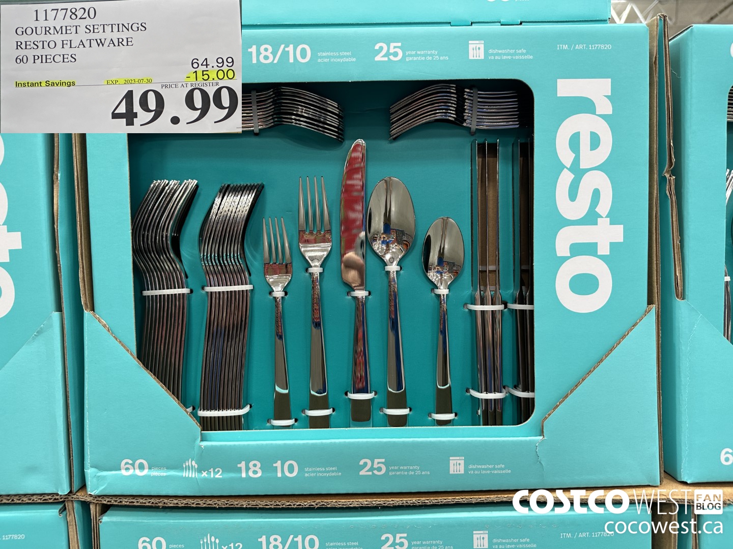 1177820 GOURMET SETTINGS RESTO FLATWARE 60 PIECES ($15.00 INSTANT SAVINGS EXPIRES ON 2023-07-30) $49.99