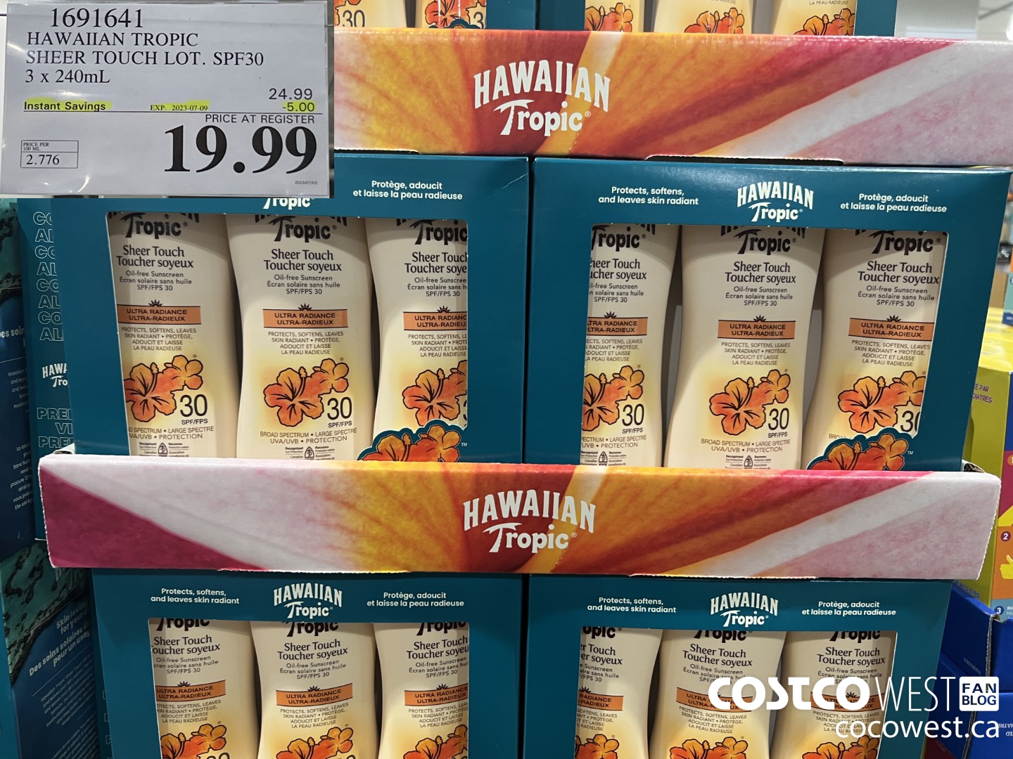 1691641 HAWAIIAN TROPIC SHEER TOUCH LOT. SPF 30 3 X 240 ML ($5.00 INSTANT SAVINGS EXPIRES ON 2023-07-09) $19.99