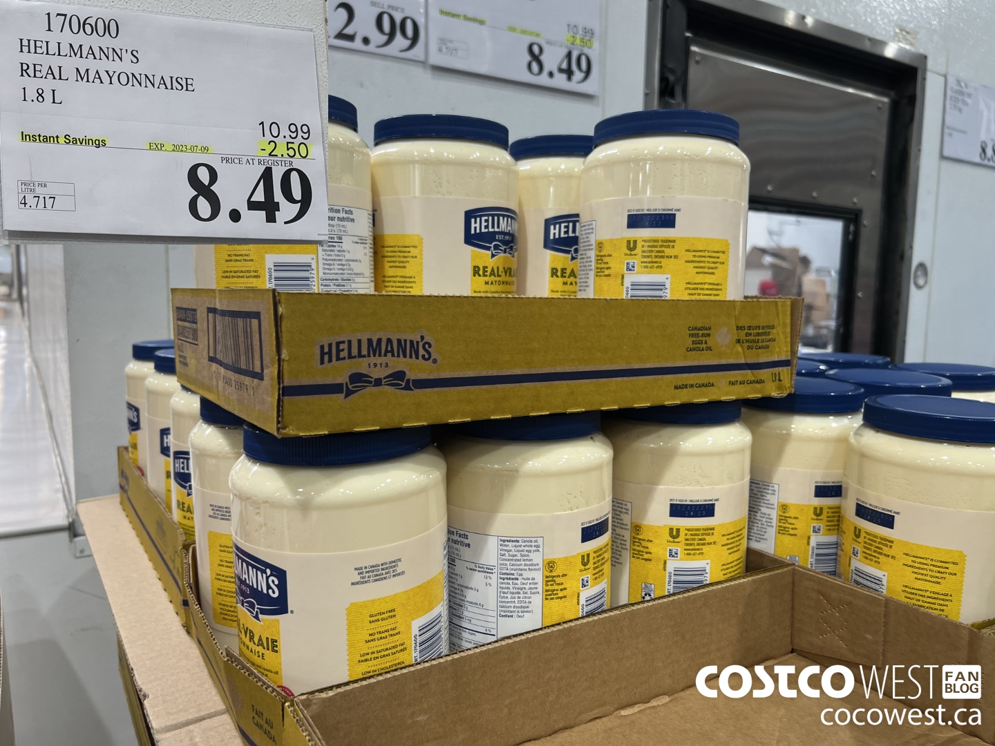 170600 HELLMANN'S REGULAR MAYONNAISE 1.8 L ($2.50 INSTANT SAVINGS EXPIRES ON 2023-07-09) $8.49