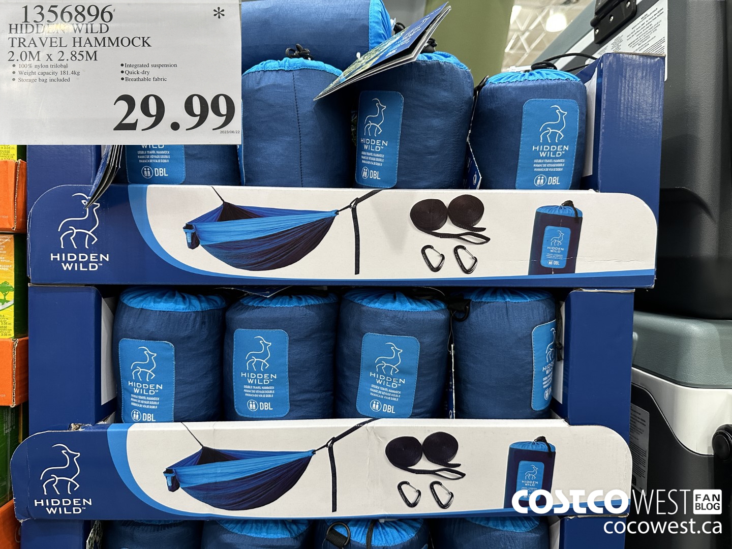 1356896 HIDDEN WILD TRAVEL HAMMOCK 2.0M x 2.85M $29.99