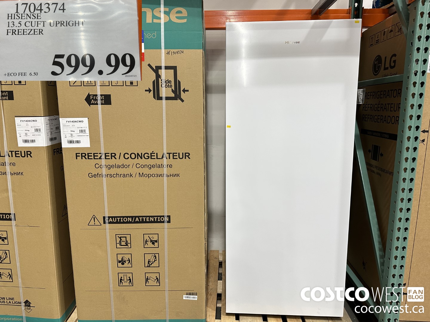 1704374 HISENSE 13.5 CUFT UPRIGHT FREEZER $599.99