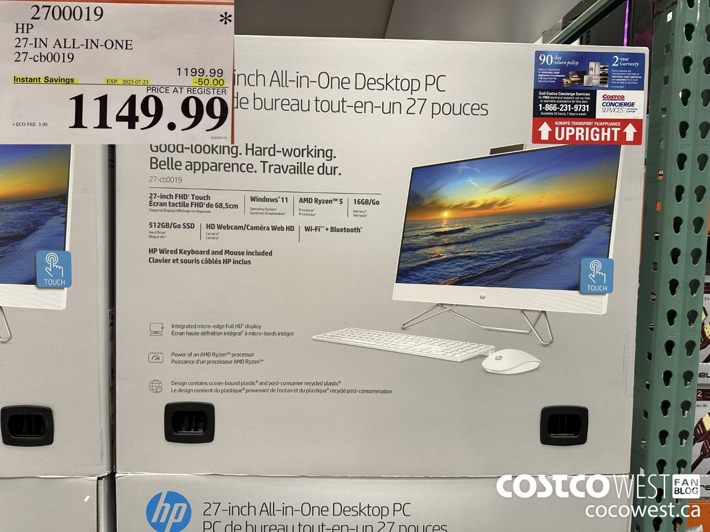 2700019 HP 27-IN ALL-IN-ONE 27-CB0019 ($50.00 INSTANT SAVINGS EXPIRES ON 2023-07-23) $1149.99