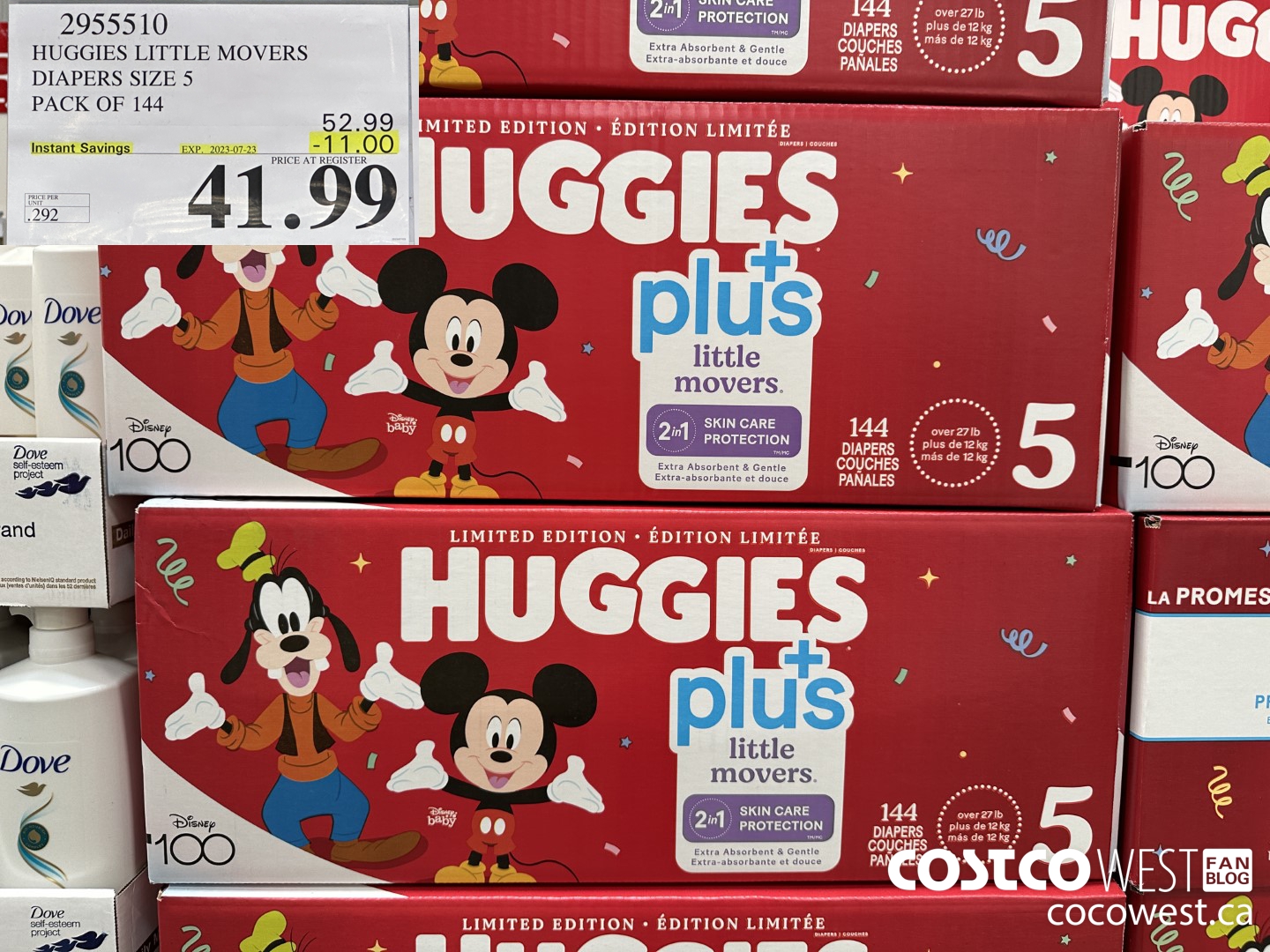 2955510 HUGGIES LITTLE MOVERS DIAPERS SIZE 5 PACK OF 144  ($11.00 INSTANT SAVINGS EXPIRES ON 2023-07-23) $41.99