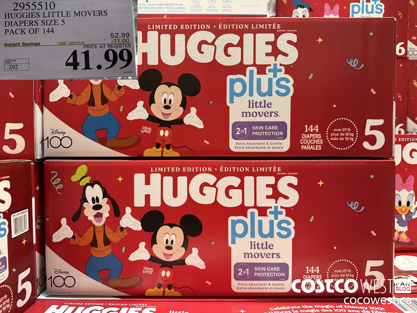 2955510 HUGGIES LITTLE MOVERS DIAPERS SIZE 5 PACK OF 144  ($11.00 INSTANT SAVINGS EXPIRES ON 2023-07-23) $41.99