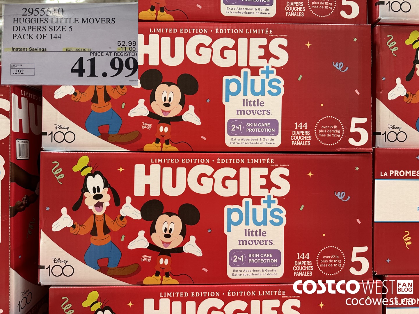 2955510 HUGGIES LITTLE MOVERS DIAPERS SIZE 5 PACK OF 144  ($11.00 INSTANT SAVINGS EXPIRES ON 2023-07-23) $41.99