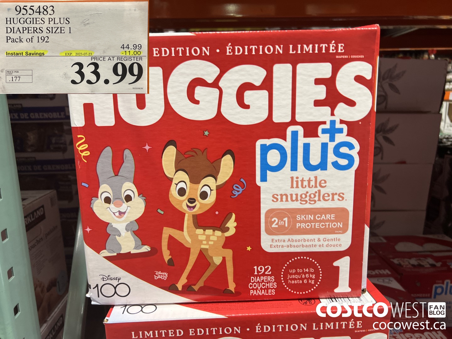 955483 HUGGIES LITTLE SNUGGLE SIZE 1 DIAPERS PACK OF 192 ($11.00 INSTANT SAVINGS EXPIRES ON 2023-07-23) $33.99