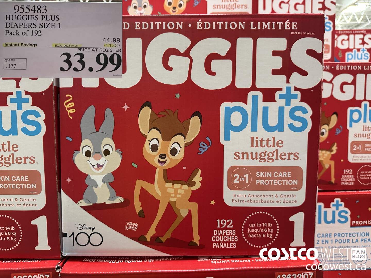 955483 HUGGIES LITTLE SNUGGLE SIZE 1 DIAPERS PACK OF 192 ($11.00 INSTANT SAVINGS EXPIRES ON 2023-07-23) $33.99