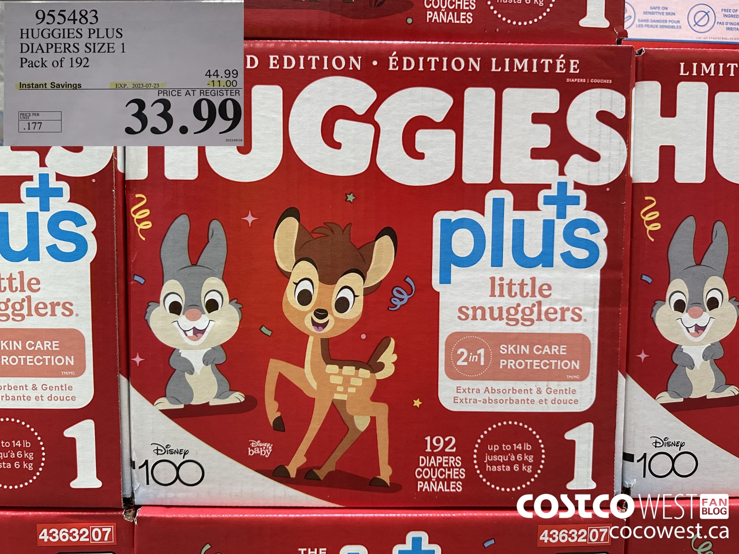 955483 HUGGIES LITTLE SNUGGLE SIZE 1 DIAPERS PACK OF 192 ($11.00 INSTANT SAVINGS EXPIRES ON 2023-07-23) $33.99