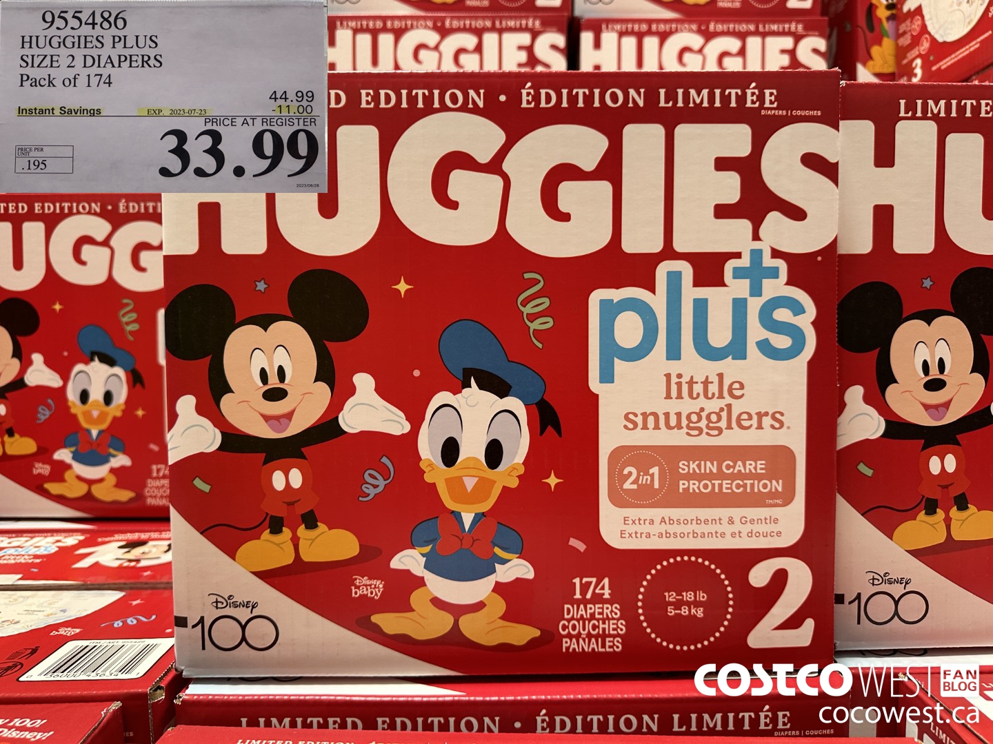 955486 HUGGIES LITTLE SNUGGLE SIZE 2 DIAPERS PACK OF 174 ($11.00 INSTANT SAVINGS EXPIRES ON 2023-07-23) $33.99