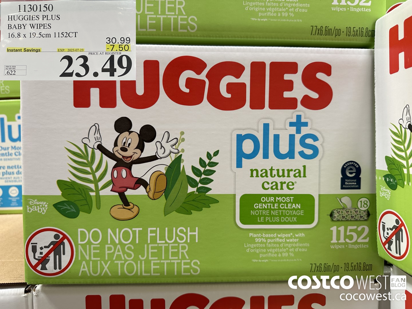 1130150 HUGGIES PLUS BABY WIPES 16.8 X 19.5 CM 1152CT ($7.50 INSTANT SAVINGS EXPIRES ON 2023-07-23) $23.49