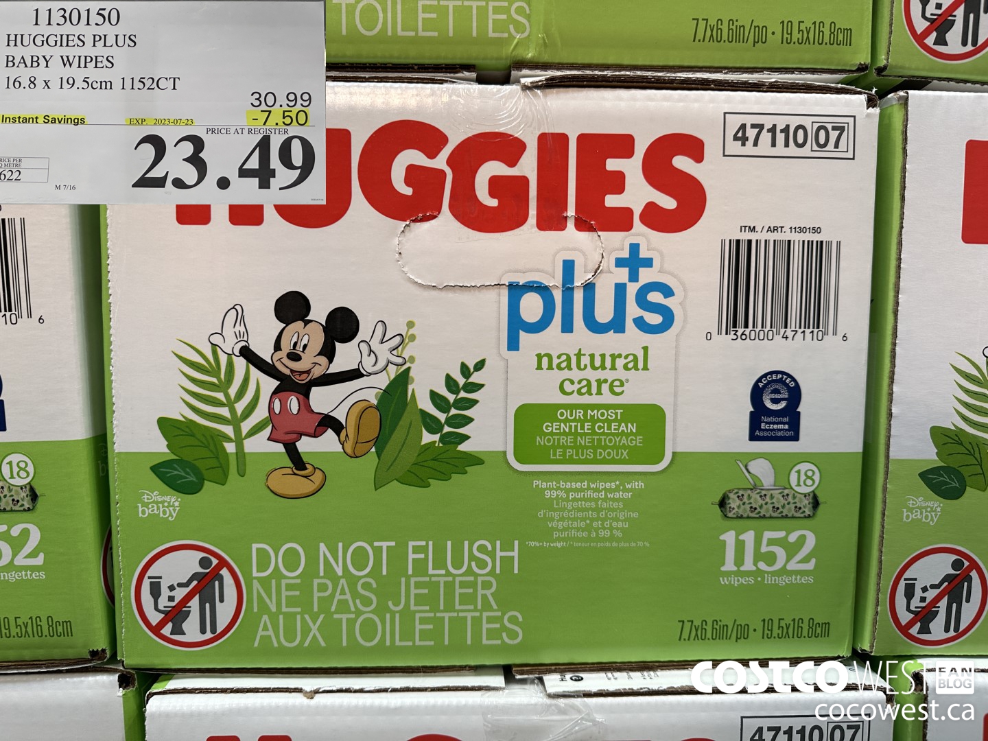 1130150 HUGGIES PLUS BABY WIPES 16.8 X 19.5 CM 1152CT ($7.50 INSTANT SAVINGS EXPIRES ON 2023-07-23) $23.49