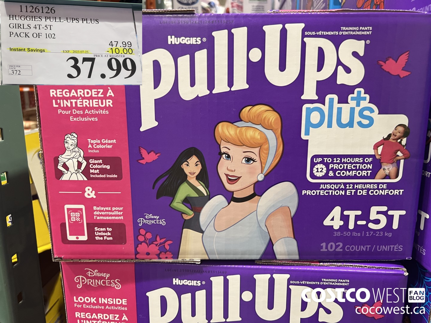 1126126 HUGGIES PULL-UPS BOYS OR GIRLS 4T-5T PACK OF 102 ($10.00 INSTANT SAVINGS EXPIRES ON 2023-07-23) $37.99