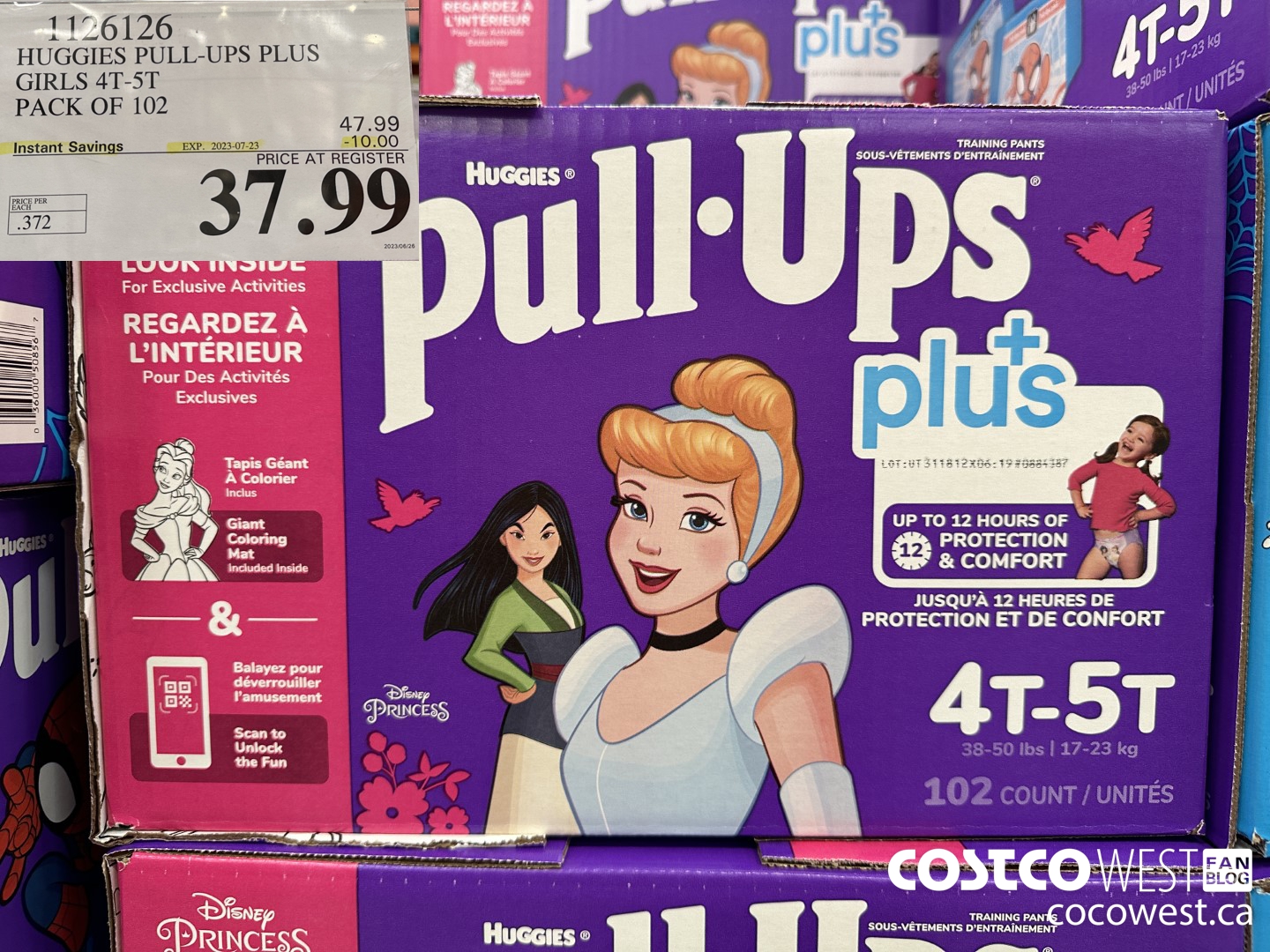 1126126 HUGGIES PULL-UPS BOYS OR GIRLS 4T-5T PACK OF 102 ($10.00 INSTANT SAVINGS EXPIRES ON 2023-07-23) $37.99