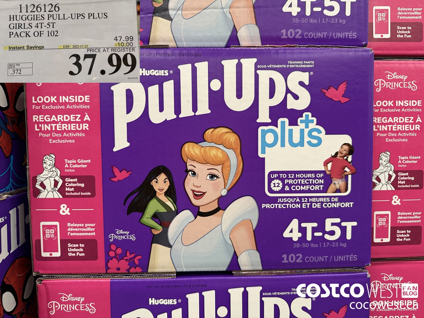 1126126 HUGGIES PULL-UPS BOYS OR GIRLS 4T-5T PACK OF 102 ($10.00 INSTANT SAVINGS EXPIRES ON 2023-07-23) $37.99
