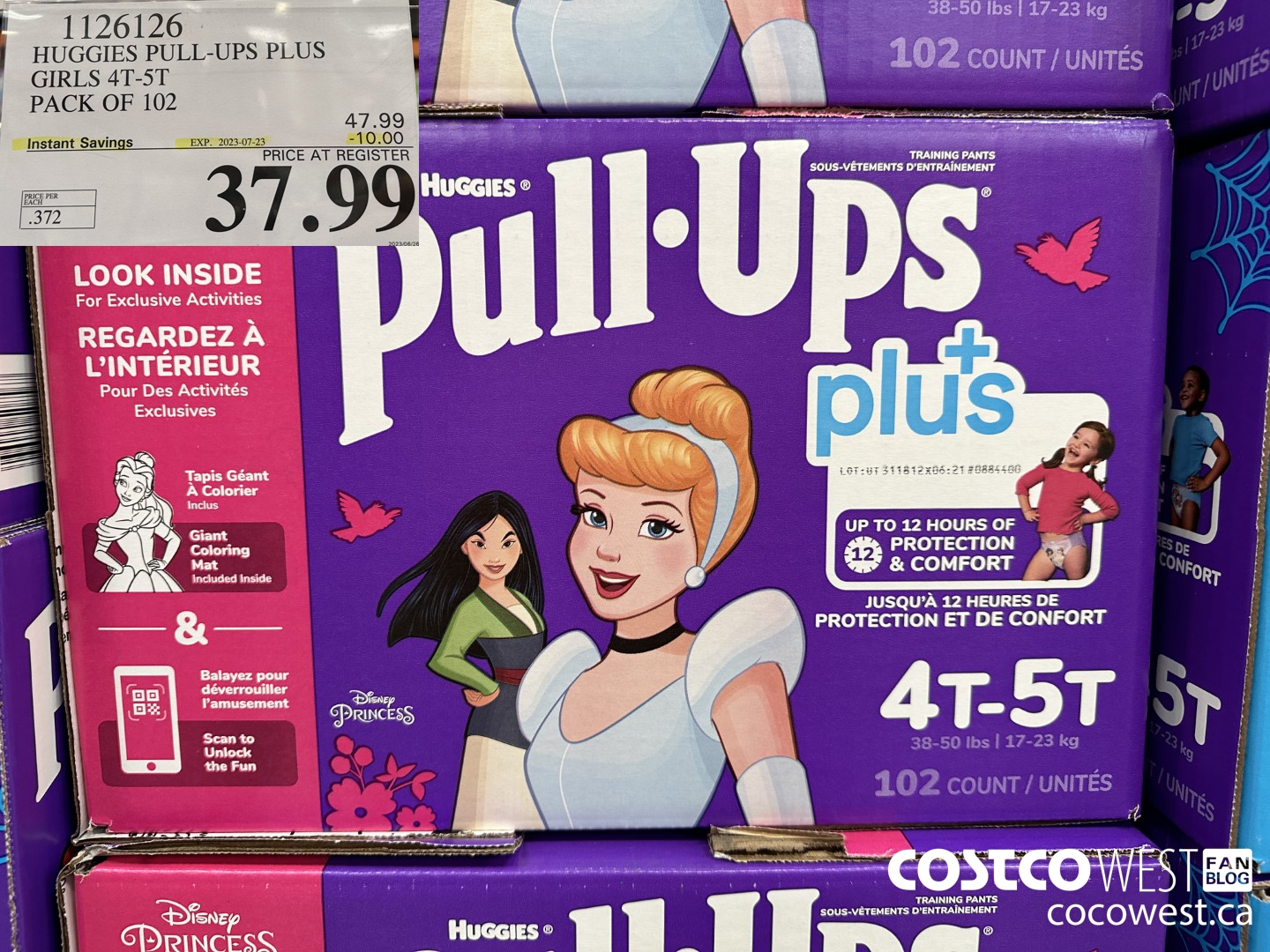 1126126 HUGGIES PULL-UPS GIRLS 4T-5T PACK OF 102 ($10.00 INSTANT SAVINGS EXPIRES ON 2023-07-23) $37.99