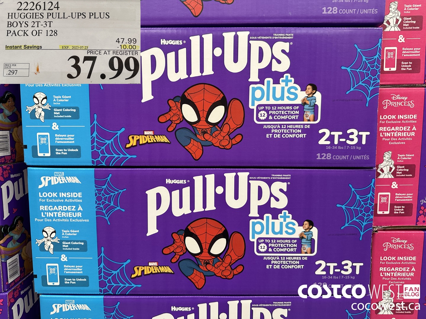 2226124 HUGGIES PULL-UPS PLUS BOYS 2T-3T PACK OF 128 ($10.00 INSTANT SAVINGS EXPIRES ON 2023-07-23) $37.99