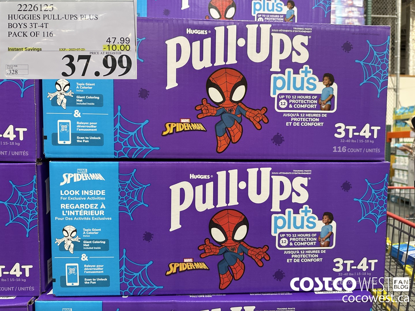 2226125 HUGGIES PULL-UPS PLUS BOYS 3T-4T PACK OF 116 ($10.00 INSTANT SAVINGS EXPIRES ON 2023-07-23) $37.99