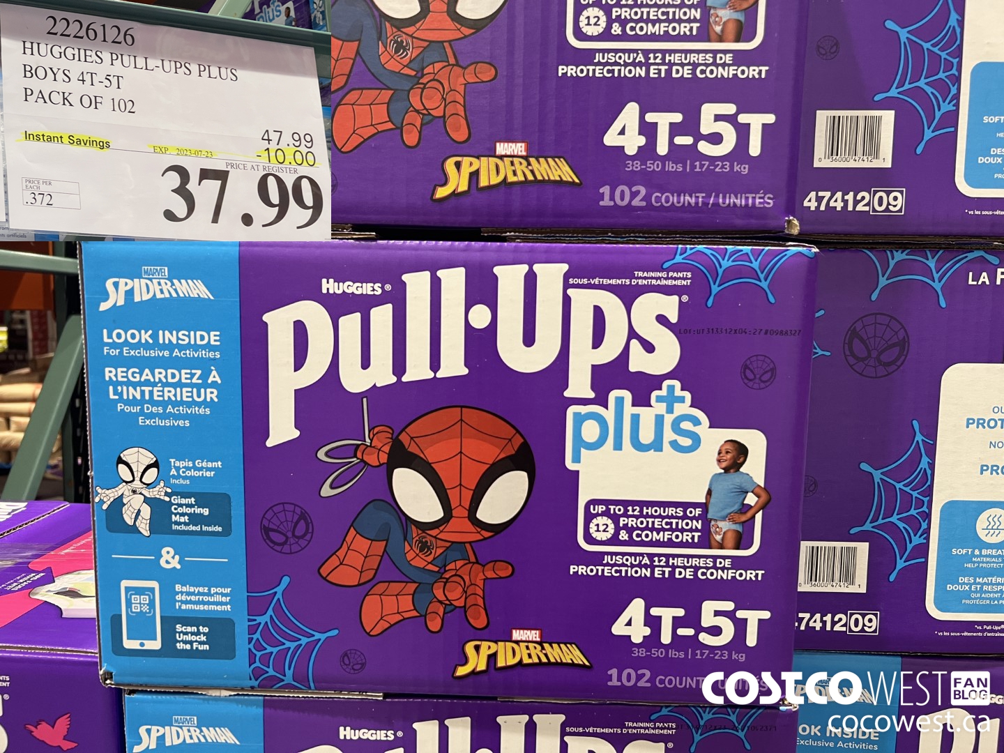 2226126 HUGGIES PULL-UPS PLUS BOYS 4T-5T PACK OF 102 ($10.00 INSTANT SAVINGS EXPIRES ON 2023-07-23) $37.99