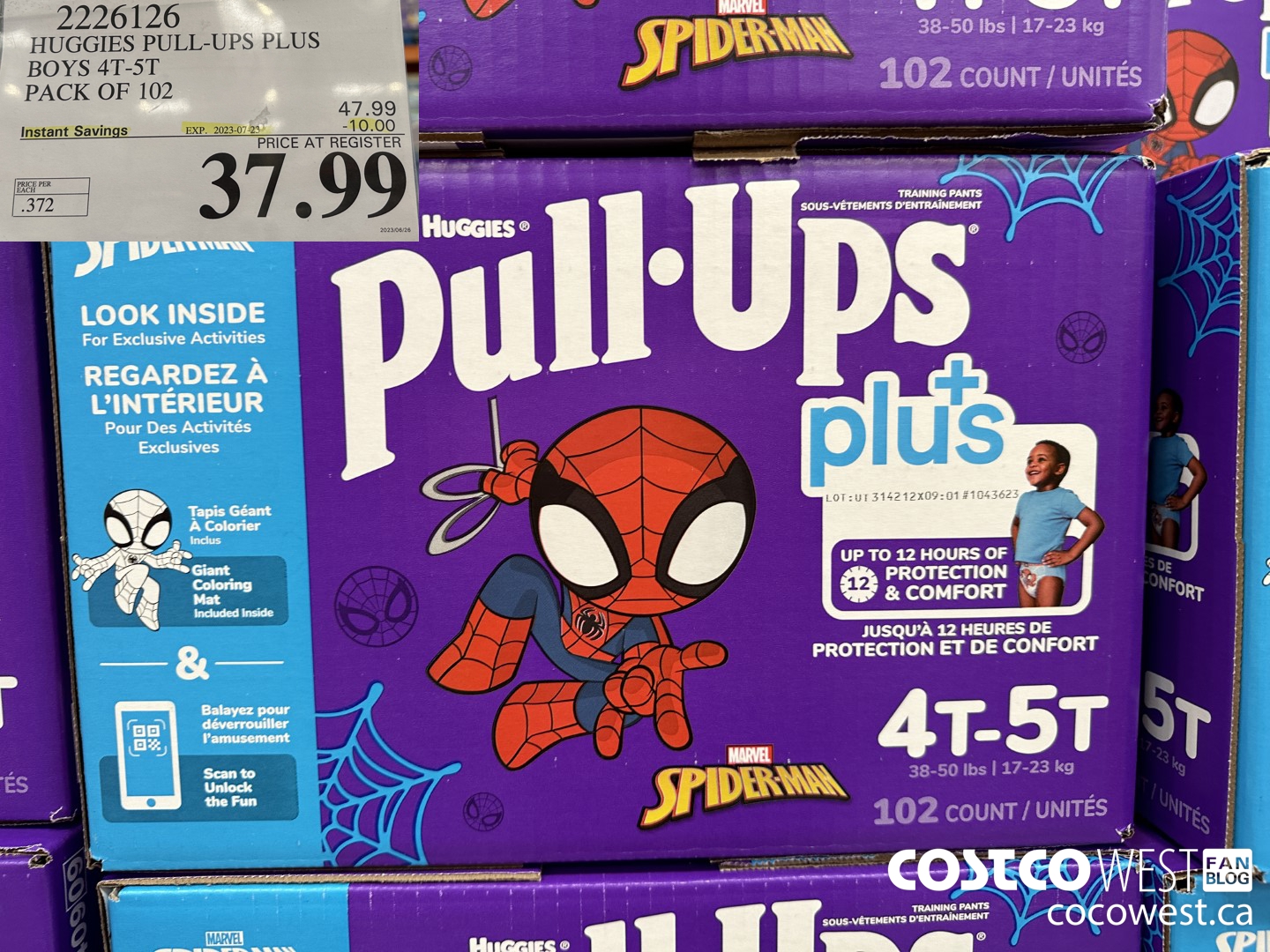 2226126 HUGGIES PULL-UPS PLUS BOYS 4T-5T PACK OF 102 ($10.00 INSTANT SAVINGS EXPIRES ON 2023-07-23) $37.99