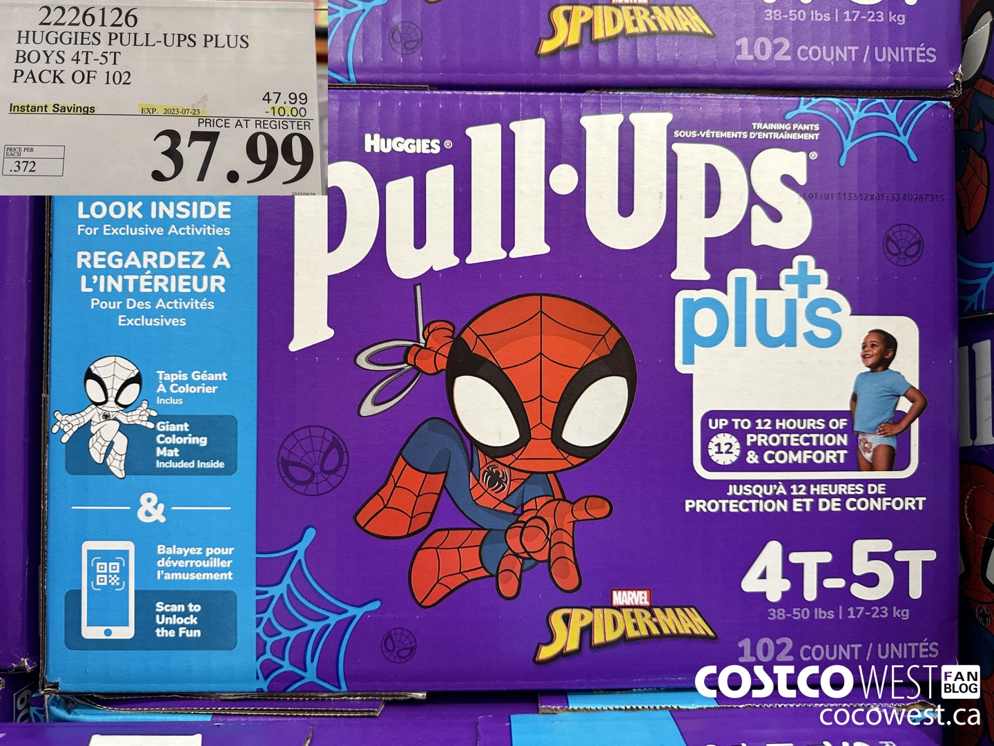 2226126 HUGGIES PULL-UPS PLUS BOYS 4T-5T PACK OF 102 ($10.00 INSTANT SAVINGS EXPIRES ON 2023-07-23) $37.99