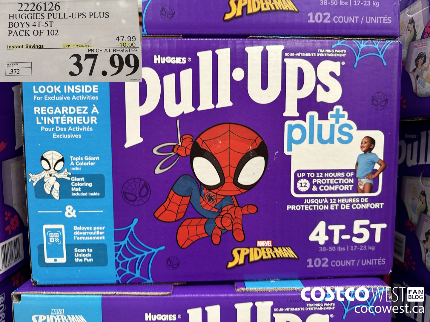 2226126 HUGGIES PULL-UPS PLUS BOYS 4T-5T PACK OF 102 ($10.00 INSTANT SAVINGS EXPIRES ON 2023-07-23) $37.99